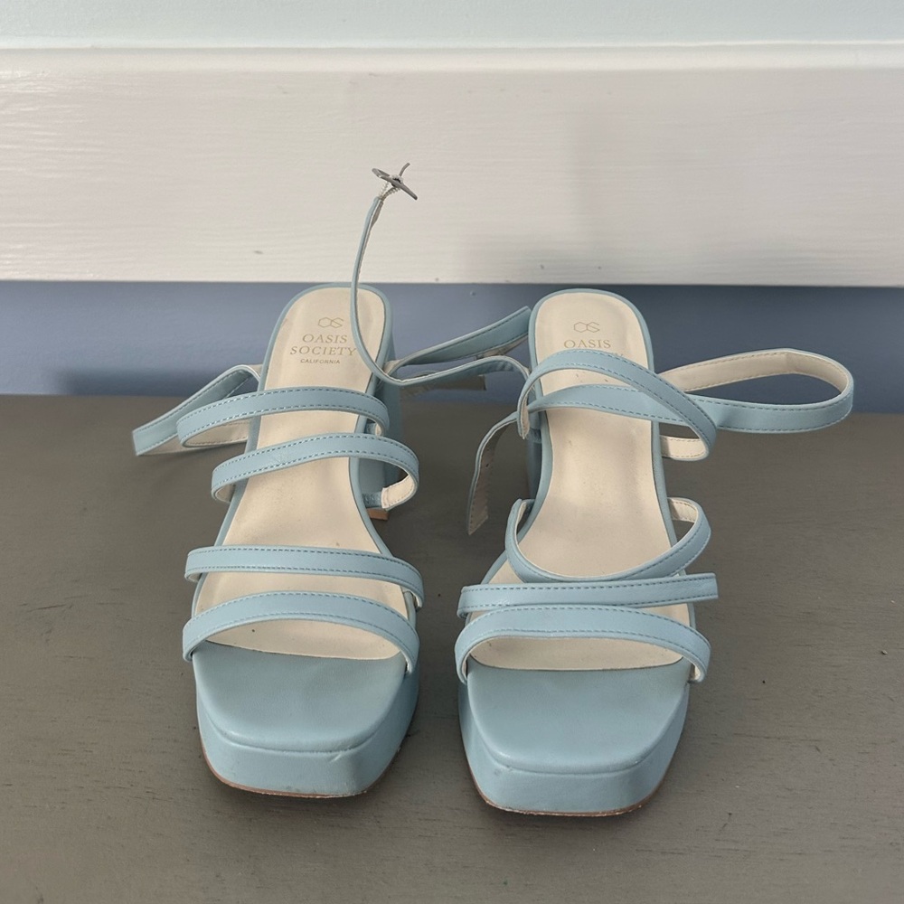 Oasis Society Light Blue Platform Heeled Sandals